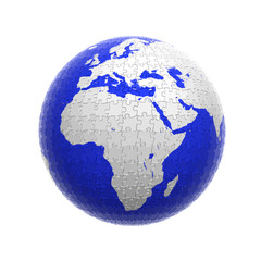 earth globe puzzle isolated