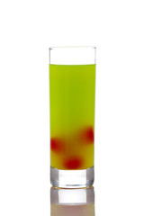 Fresh kiwi juice with cherries