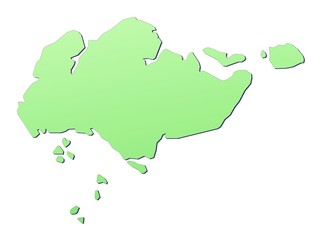 Singapore map filled with light green gradient