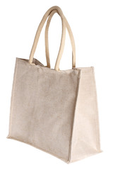 linen shopping bag isolated on white