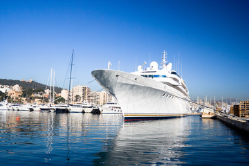 Large luxury yacht.