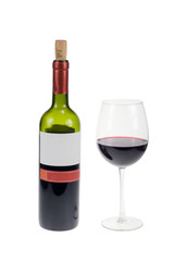 glass and bottle of red wine