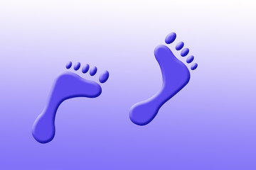 Fototapeta na wymiar blue footprints