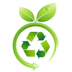 logo de recyclage à feuilles