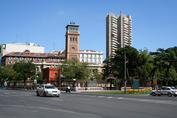 Obraz premium View on Alcala street in Madrid.
