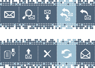 blue dots bar with e-mail icons