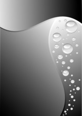 Background with wave and bubbles 