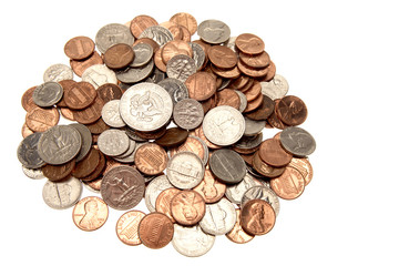 American coins isolated over white background