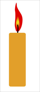 burning candle with red and yellow flame clip art preview