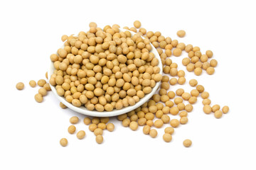 Soy beans isolated on white
