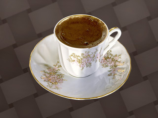 Old white coffee cup