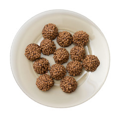 Plate with chocolate candy