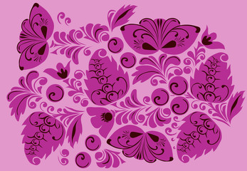 traditional pink floral decoration