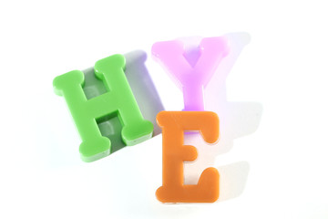 Close-up of letters. Great details !