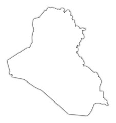 Iraq outline map with shadow