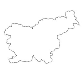 Slovenia outline map with shadow