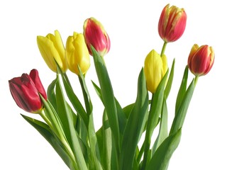 red and yellow tulips posy