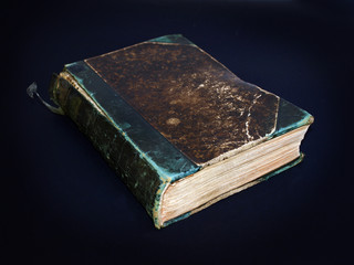 Vintage Broken Book against a black background