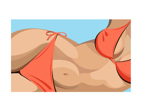 woman bikini sea vector
