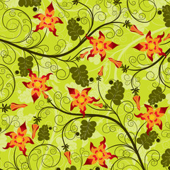 Decorative floral pattern, vector illustration 