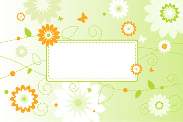 Fototapeta na wymiar Floral frame with place for text 