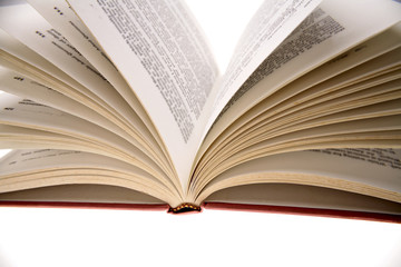 Close-up of pages in book