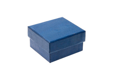 Blue celebratory gift box isolated
