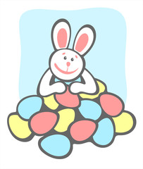 happy bunny and easter eggs