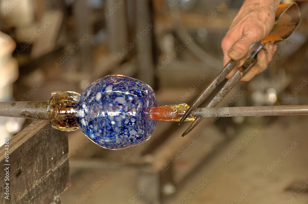 Wall mural glass blowing