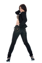 portrait of the brunette with blue eye