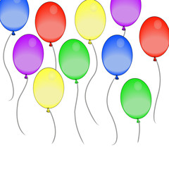 colorful balloons floating by in the air 