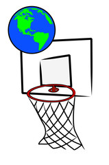 playing basketball with the earth or globe 