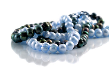 String of pearls over white