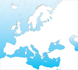 Obraz premium Europe vector outline map