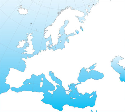 Europe vector outline map