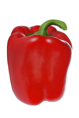 Red sweet pepper isolated on white background