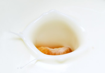 orange slices and milk splash