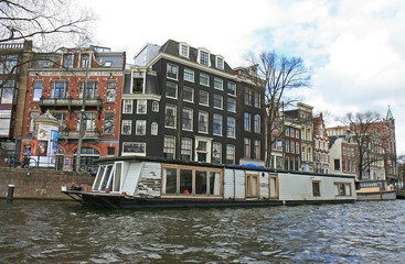 The scenery along the street and canal