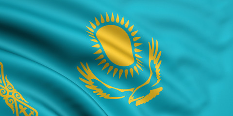 Rendered kazakhstani flag