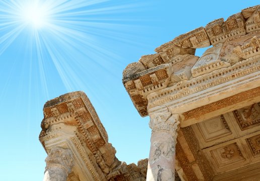 Antiquity greek city- Ephesus. Rays