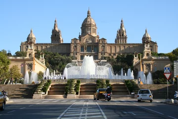 Photo sur Plexiglas Barcelona Musée national de Catalogne MNAC et Fontaine Magique à Barcelone