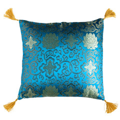 soft decorated pillow on white background