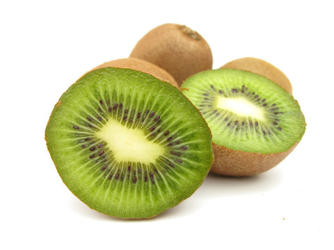 Kiwi fruit isolated cross section 