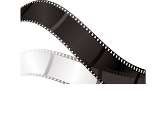 Fototapeta premium Illustration of a piece of film and its shadow with copy space