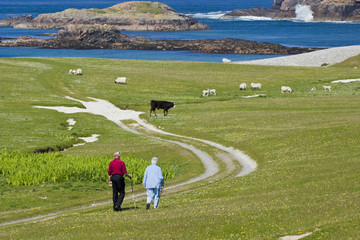 Senior citizen take a walk