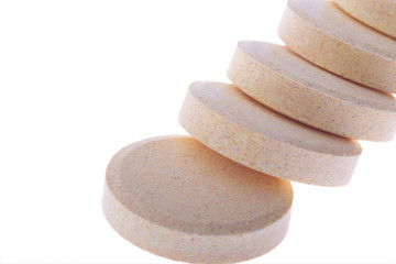 Fototapeta na wymiar pile of soluble vitamin tablets