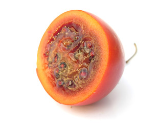 Fototapeta premium Tamarillo cross section isolated in white studio