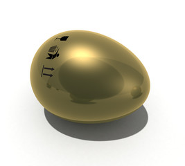 gold egg with marks
