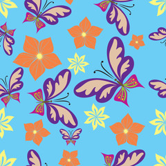 Fototapeta premium Seamless floral background. Vector illustration.