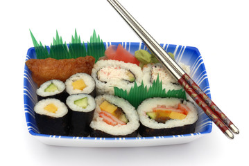 isolated sushi lunch box